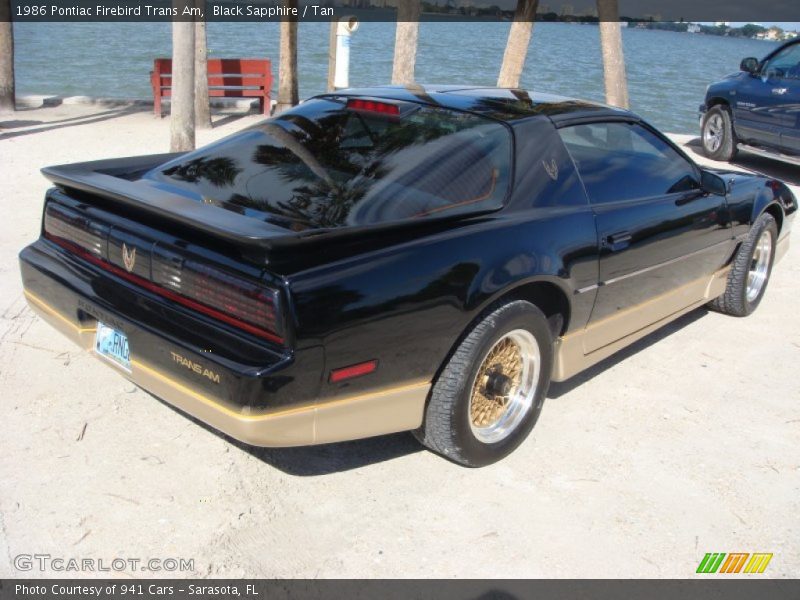 Black Sapphire / Tan 1986 Pontiac Firebird Trans Am