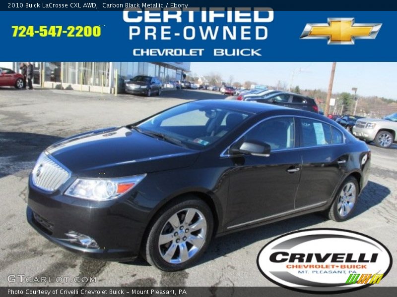 Carbon Black Metallic / Ebony 2010 Buick LaCrosse CXL AWD