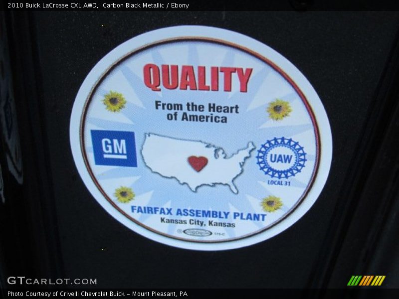 Carbon Black Metallic / Ebony 2010 Buick LaCrosse CXL AWD