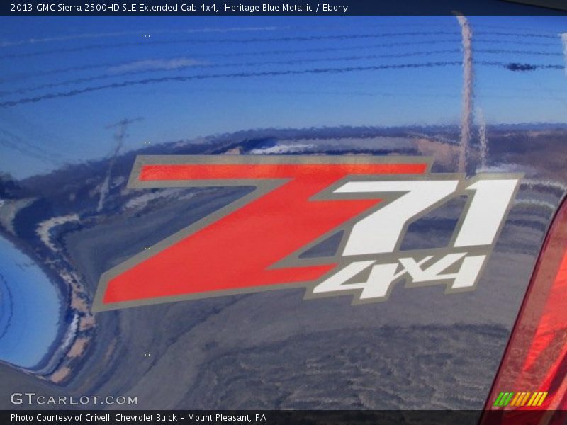 Heritage Blue Metallic / Ebony 2013 GMC Sierra 2500HD SLE Extended Cab 4x4