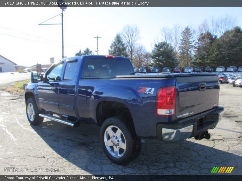 Heritage Blue Metallic / Ebony 2013 GMC Sierra 2500HD SLE Extended Cab 4x4