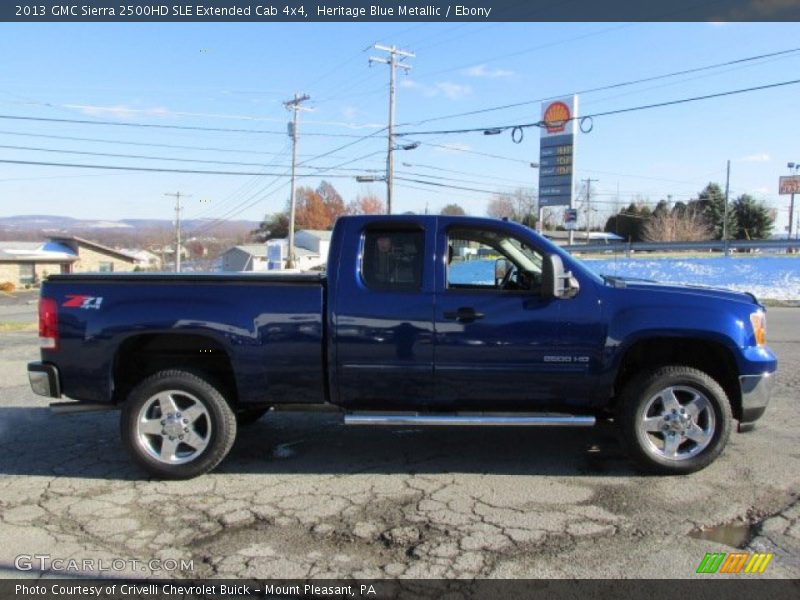 Heritage Blue Metallic / Ebony 2013 GMC Sierra 2500HD SLE Extended Cab 4x4