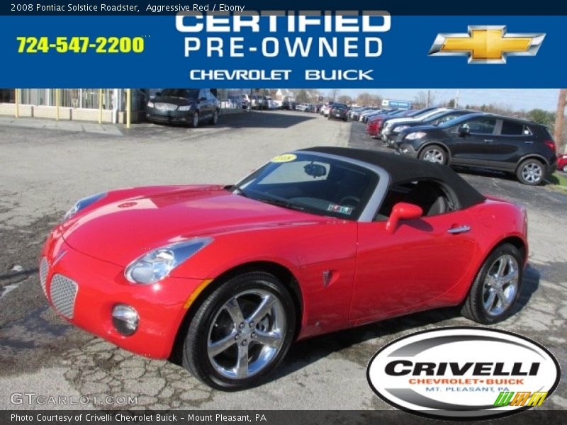 Aggressive Red / Ebony 2008 Pontiac Solstice Roadster