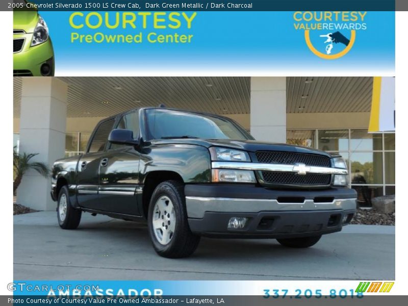 Dark Green Metallic / Dark Charcoal 2005 Chevrolet Silverado 1500 LS Crew Cab