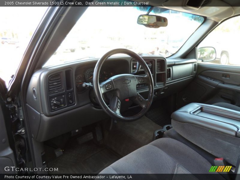 Dark Green Metallic / Dark Charcoal 2005 Chevrolet Silverado 1500 LS Crew Cab