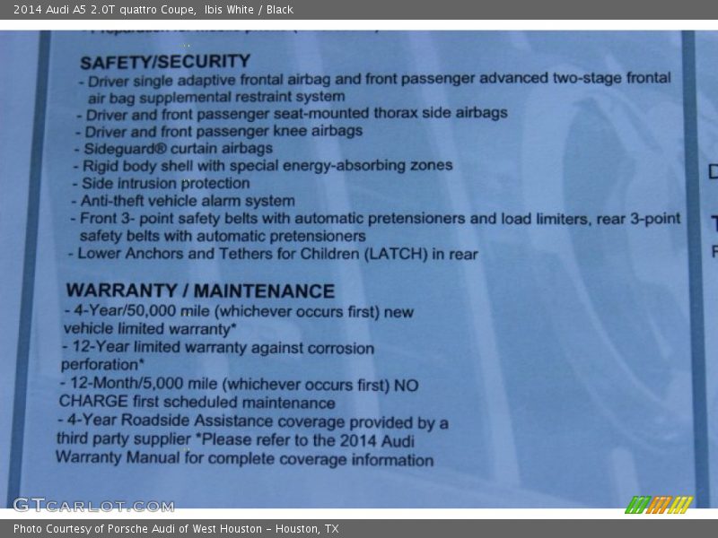 Ibis White / Black 2014 Audi A5 2.0T quattro Coupe
