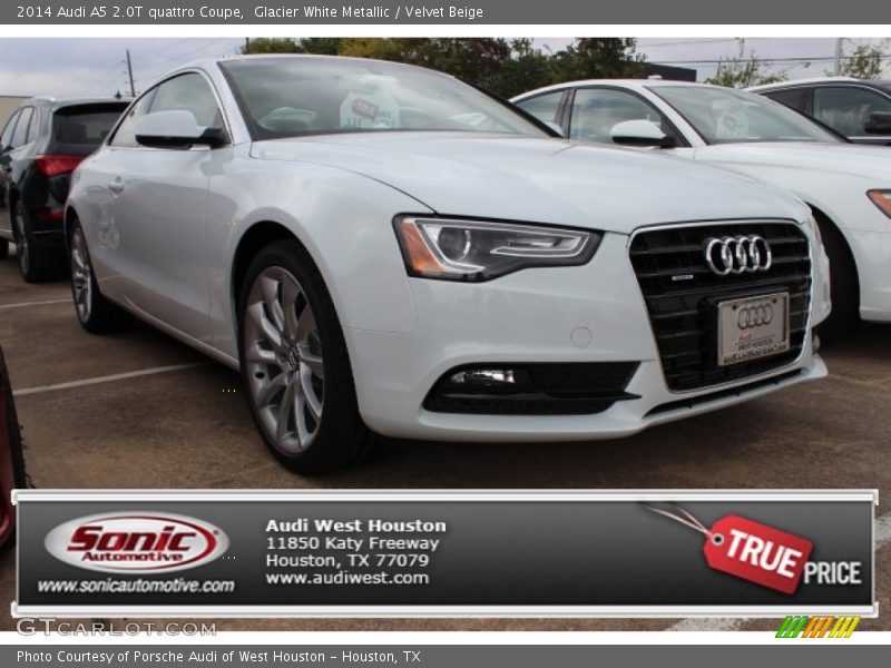 Glacier White Metallic / Velvet Beige 2014 Audi A5 2.0T quattro Coupe