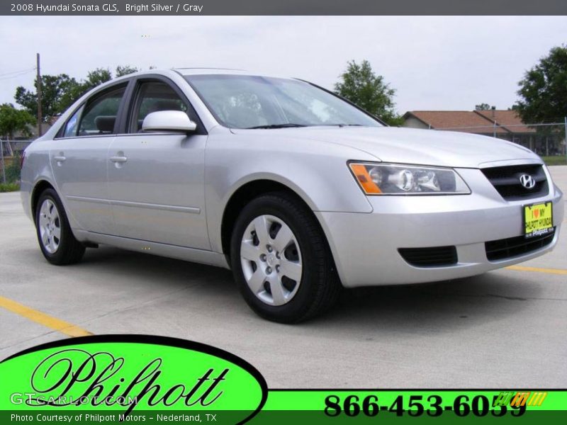 Bright Silver / Gray 2008 Hyundai Sonata GLS