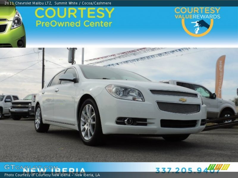 Summit White / Cocoa/Cashmere 2011 Chevrolet Malibu LTZ