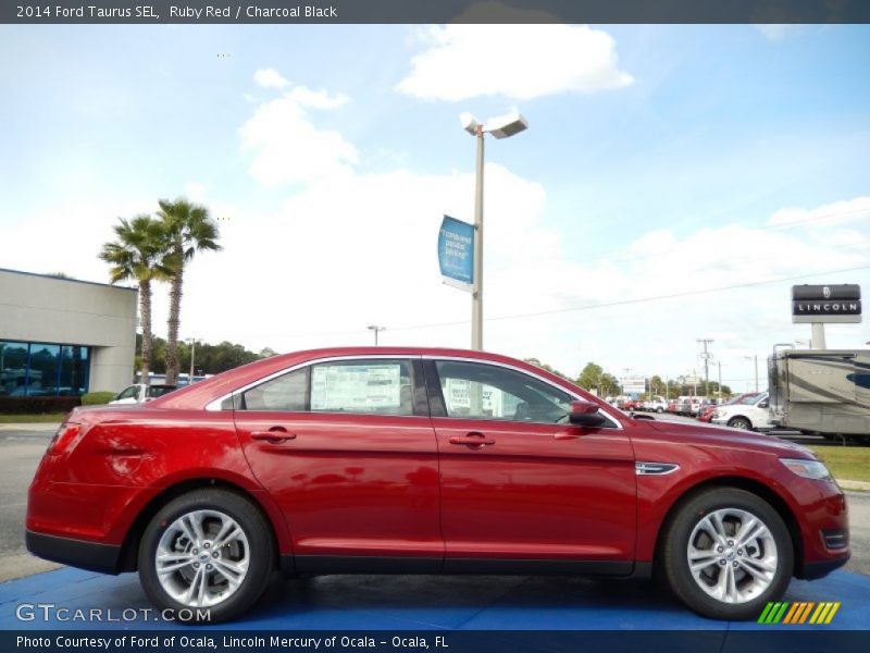 Ruby Red / Charcoal Black 2014 Ford Taurus SEL