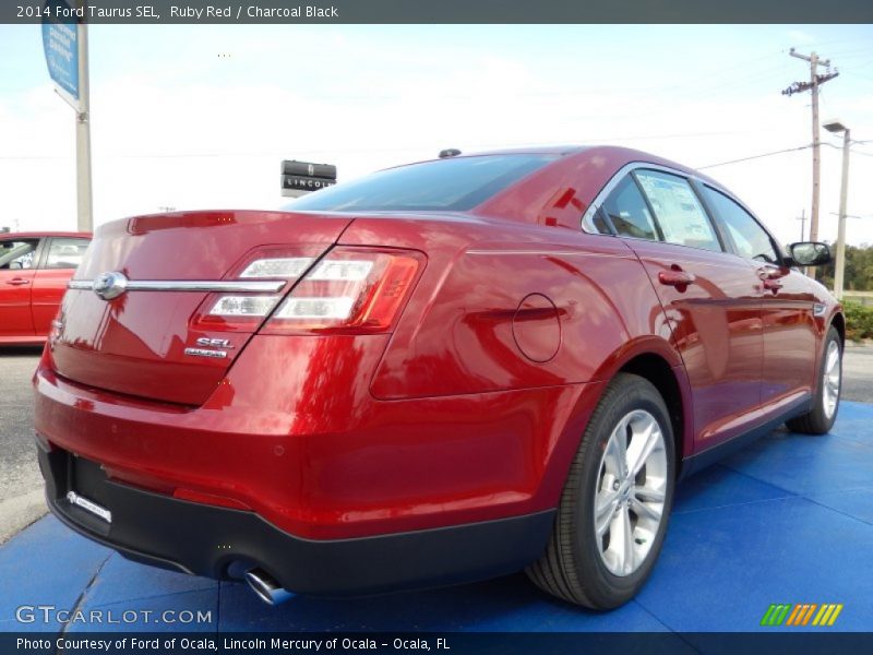 Ruby Red / Charcoal Black 2014 Ford Taurus SEL