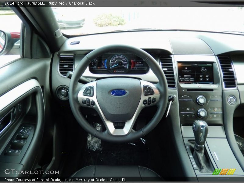 Ruby Red / Charcoal Black 2014 Ford Taurus SEL