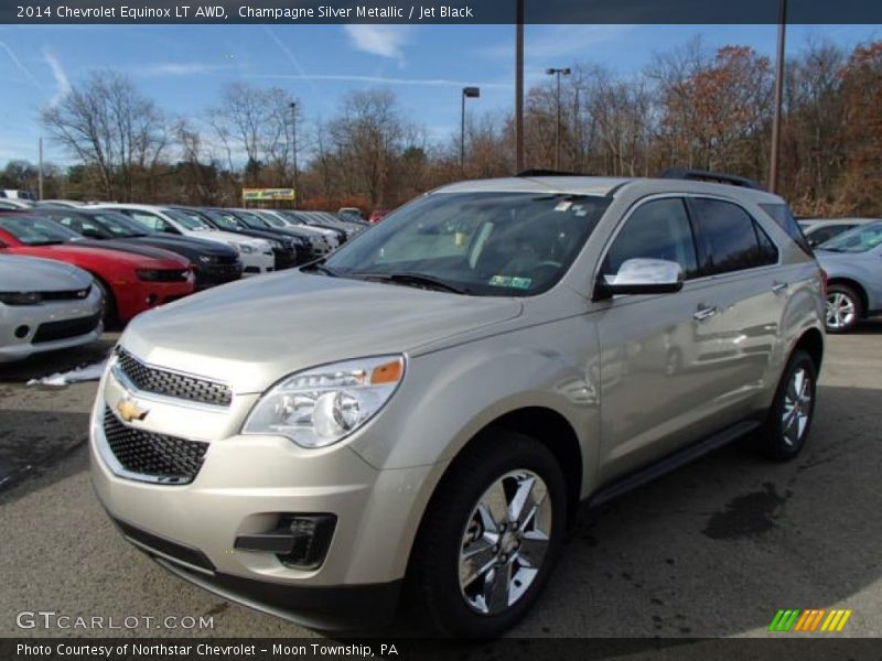 Champagne Silver Metallic / Jet Black 2014 Chevrolet Equinox LT AWD