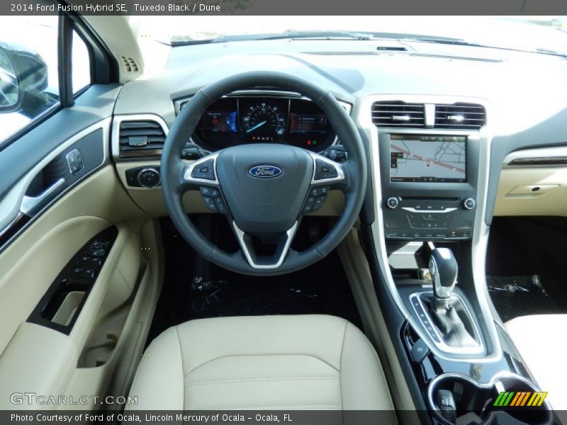 Tuxedo Black / Dune 2014 Ford Fusion Hybrid SE