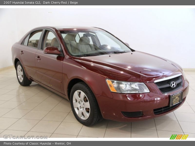 Dark Cherry Red / Beige 2007 Hyundai Sonata GLS