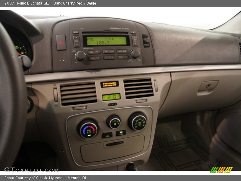 Dark Cherry Red / Beige 2007 Hyundai Sonata GLS