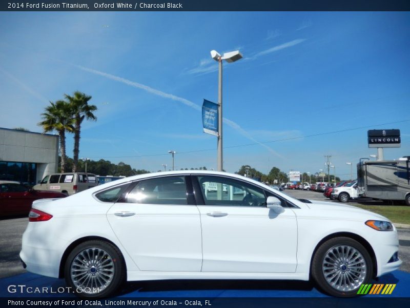 Oxford White / Charcoal Black 2014 Ford Fusion Titanium