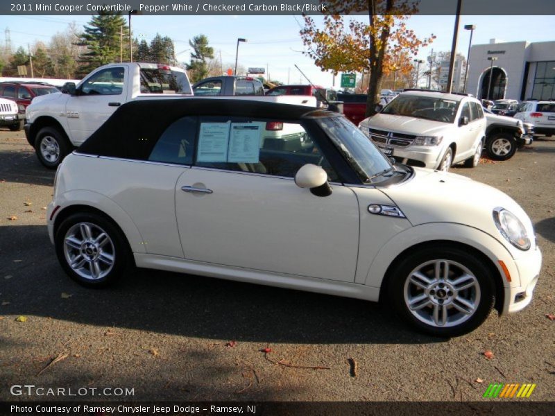 Pepper White / Checkered Carbon Black/Black 2011 Mini Cooper Convertible
