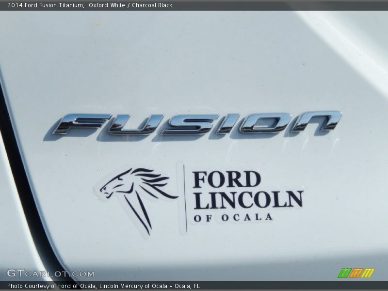 Oxford White / Charcoal Black 2014 Ford Fusion Titanium