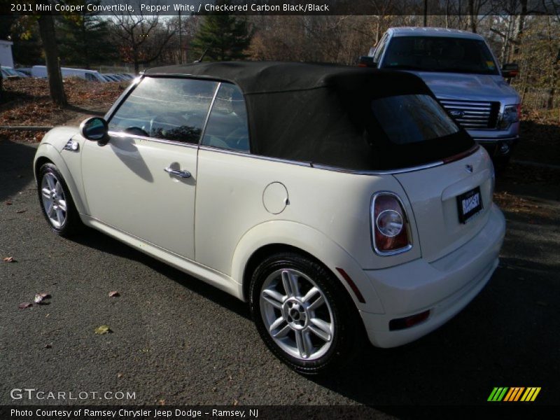 Pepper White / Checkered Carbon Black/Black 2011 Mini Cooper Convertible