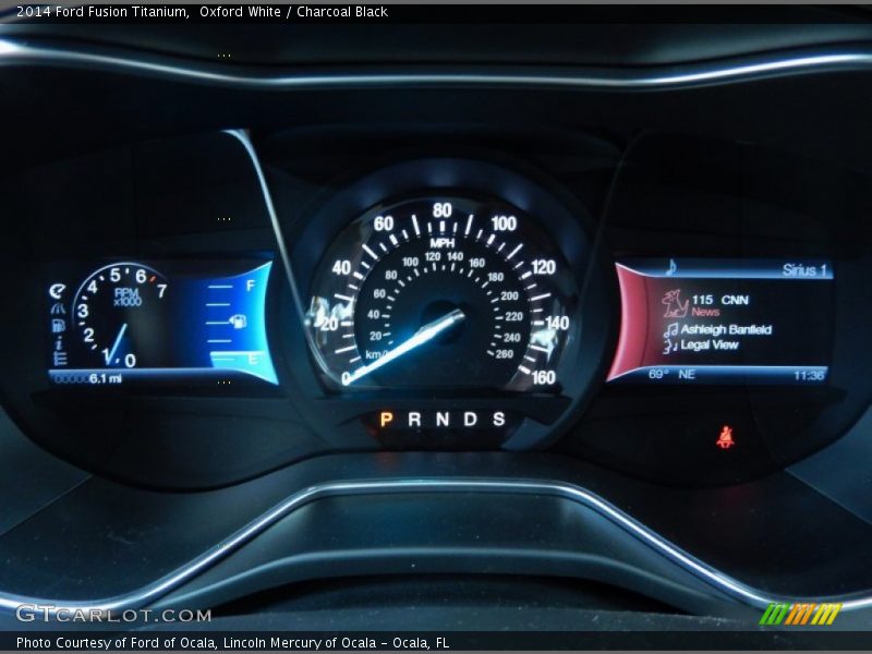 Oxford White / Charcoal Black 2014 Ford Fusion Titanium