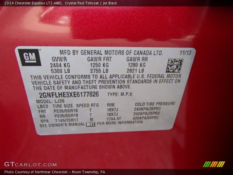 Crystal Red Tintcoat / Jet Black 2014 Chevrolet Equinox LTZ AWD