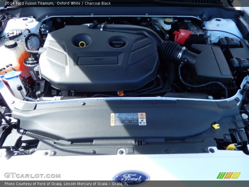 Oxford White / Charcoal Black 2014 Ford Fusion Titanium