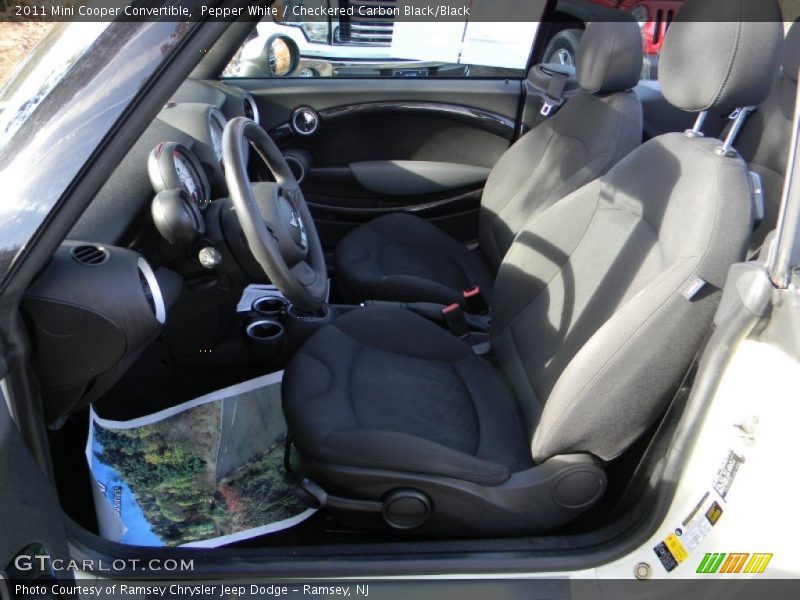 Pepper White / Checkered Carbon Black/Black 2011 Mini Cooper Convertible