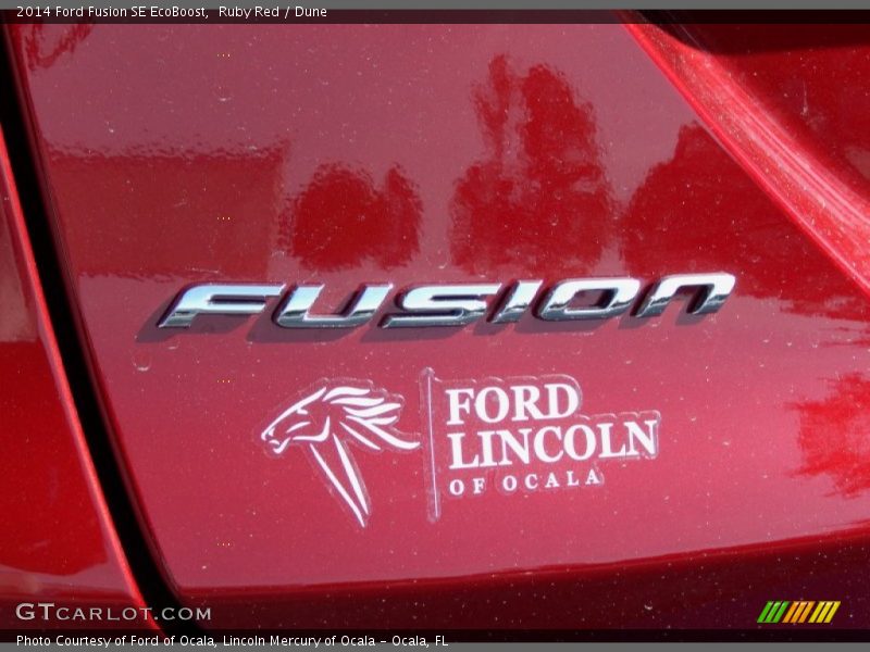 Ruby Red / Dune 2014 Ford Fusion SE EcoBoost