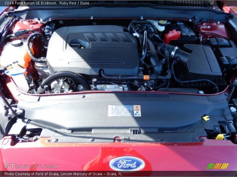 Ruby Red / Dune 2014 Ford Fusion SE EcoBoost