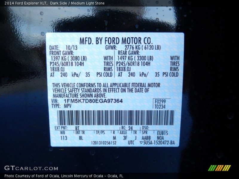 Dark Side / Medium Light Stone 2014 Ford Explorer XLT