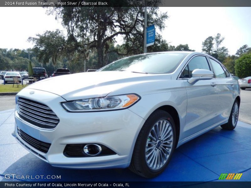 Ingot Silver / Charcoal Black 2014 Ford Fusion Titanium