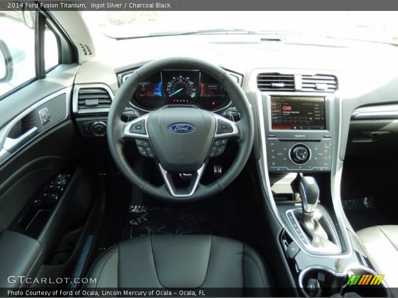 Ingot Silver / Charcoal Black 2014 Ford Fusion Titanium