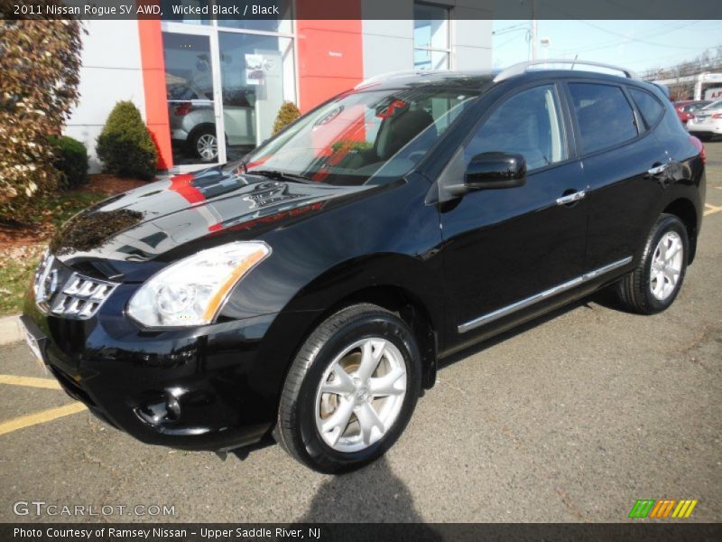 Wicked Black / Black 2011 Nissan Rogue SV AWD