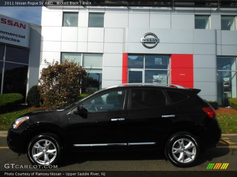 Wicked Black / Black 2011 Nissan Rogue SV AWD