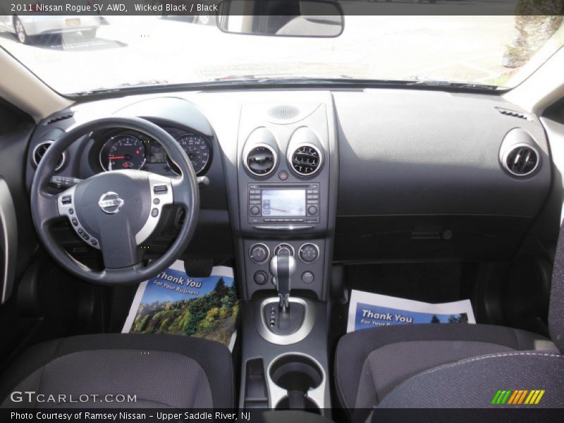 Wicked Black / Black 2011 Nissan Rogue SV AWD