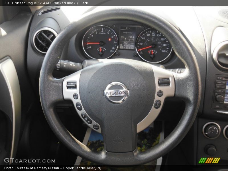 Wicked Black / Black 2011 Nissan Rogue SV AWD