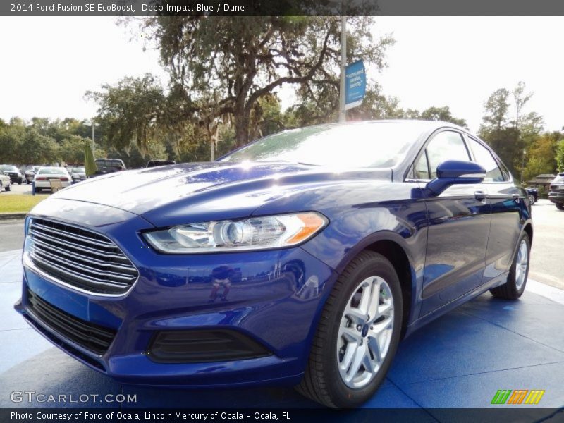 Deep Impact Blue / Dune 2014 Ford Fusion SE EcoBoost