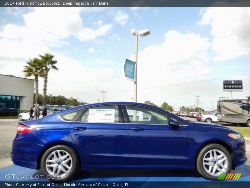 Deep Impact Blue / Dune 2014 Ford Fusion SE EcoBoost