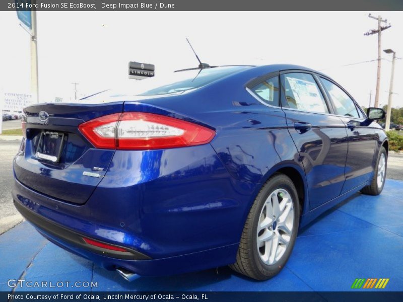 Deep Impact Blue / Dune 2014 Ford Fusion SE EcoBoost