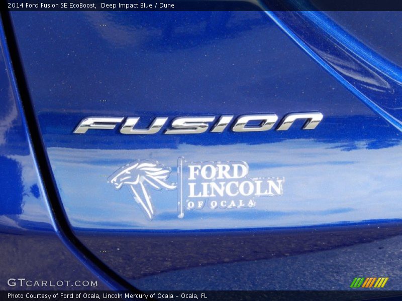 Deep Impact Blue / Dune 2014 Ford Fusion SE EcoBoost