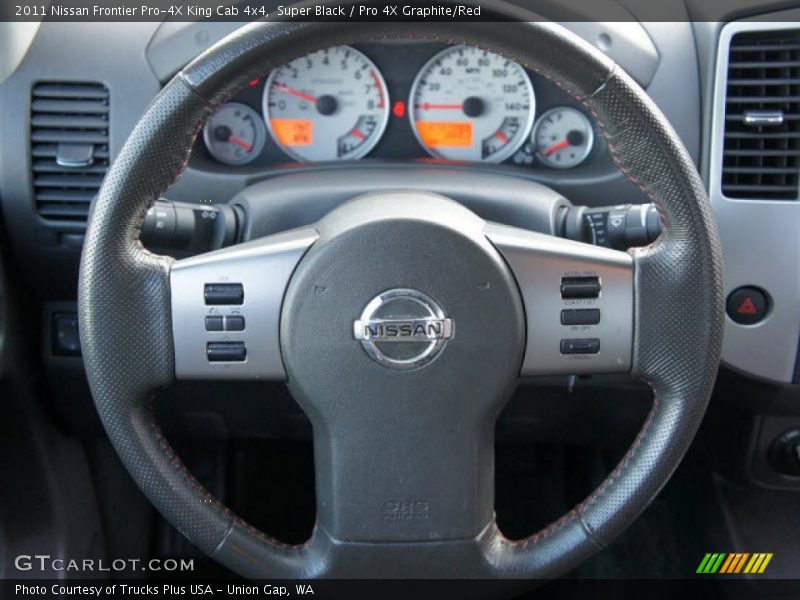 Super Black / Pro 4X Graphite/Red 2011 Nissan Frontier Pro-4X King Cab 4x4