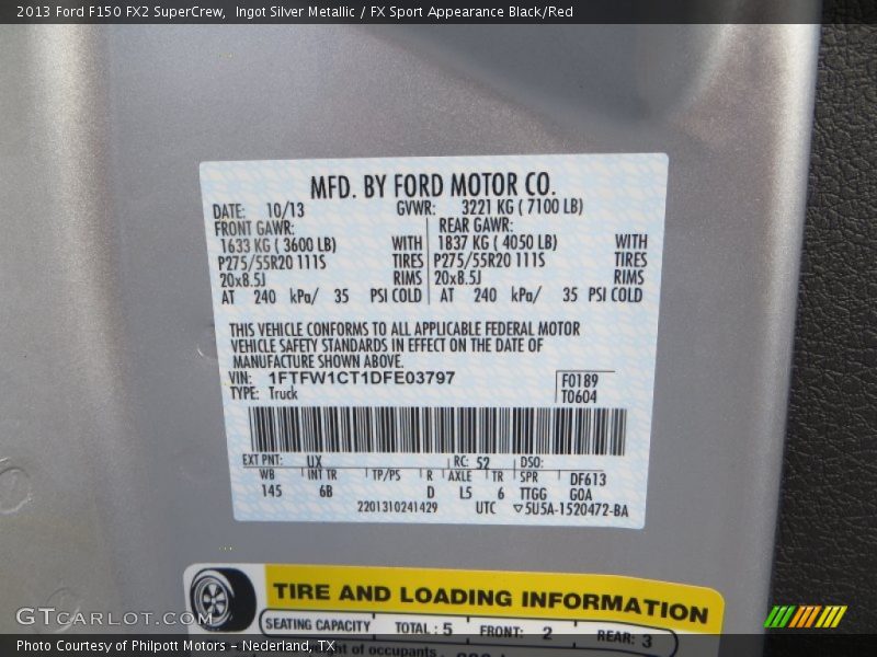 Ingot Silver Metallic / FX Sport Appearance Black/Red 2013 Ford F150 FX2 SuperCrew