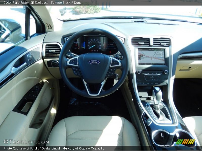 Tuxedo Black / Dune 2014 Ford Fusion SE EcoBoost