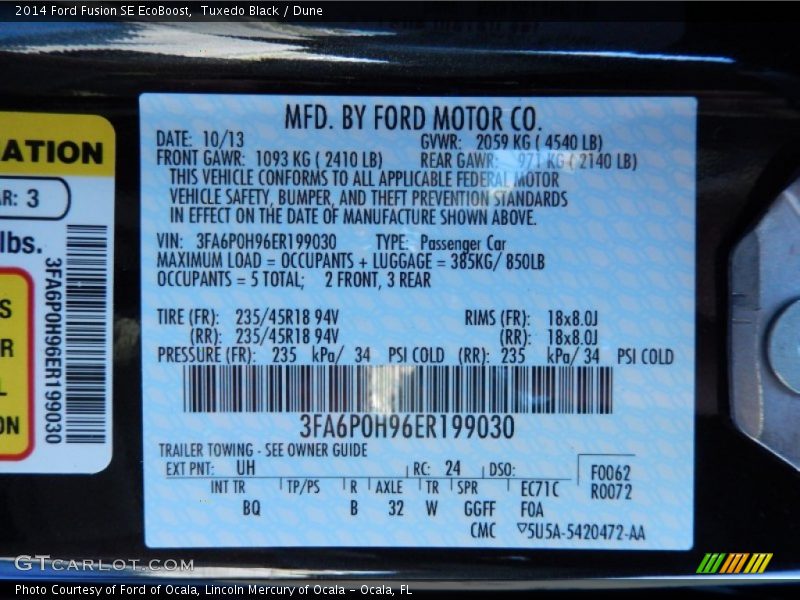 Tuxedo Black / Dune 2014 Ford Fusion SE EcoBoost