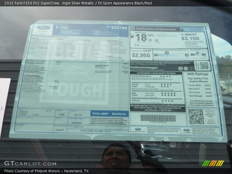 Ingot Silver Metallic / FX Sport Appearance Black/Red 2013 Ford F150 FX2 SuperCrew