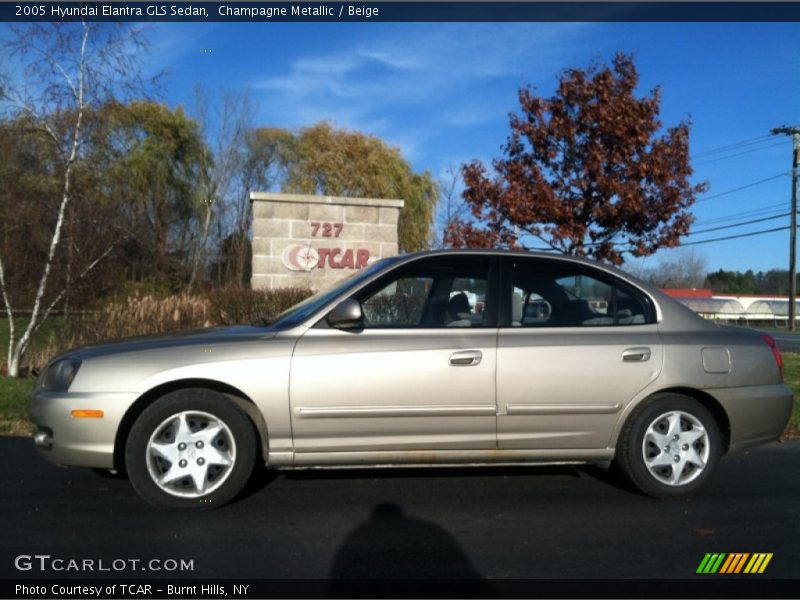 Champagne Metallic / Beige 2005 Hyundai Elantra GLS Sedan