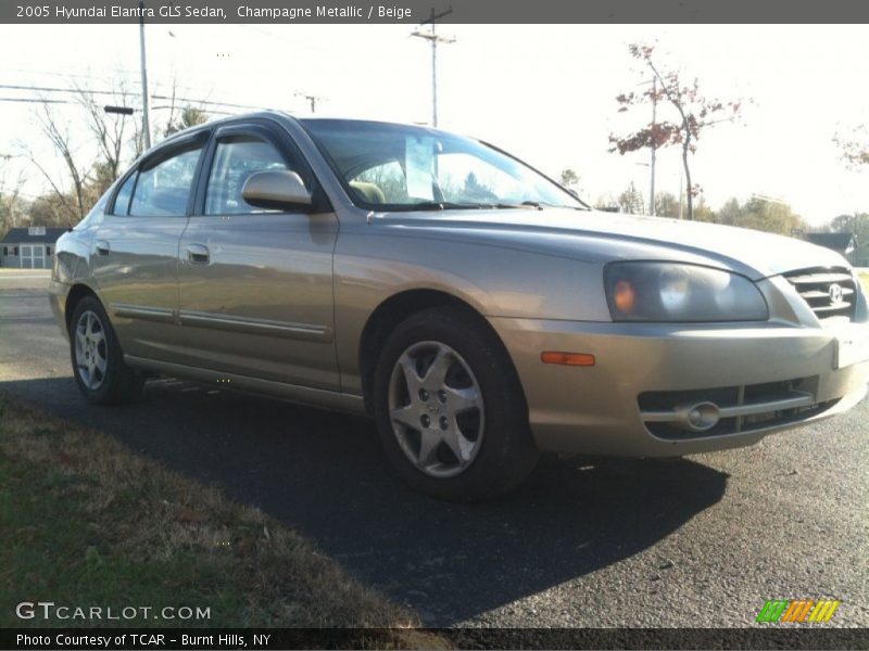 Champagne Metallic / Beige 2005 Hyundai Elantra GLS Sedan