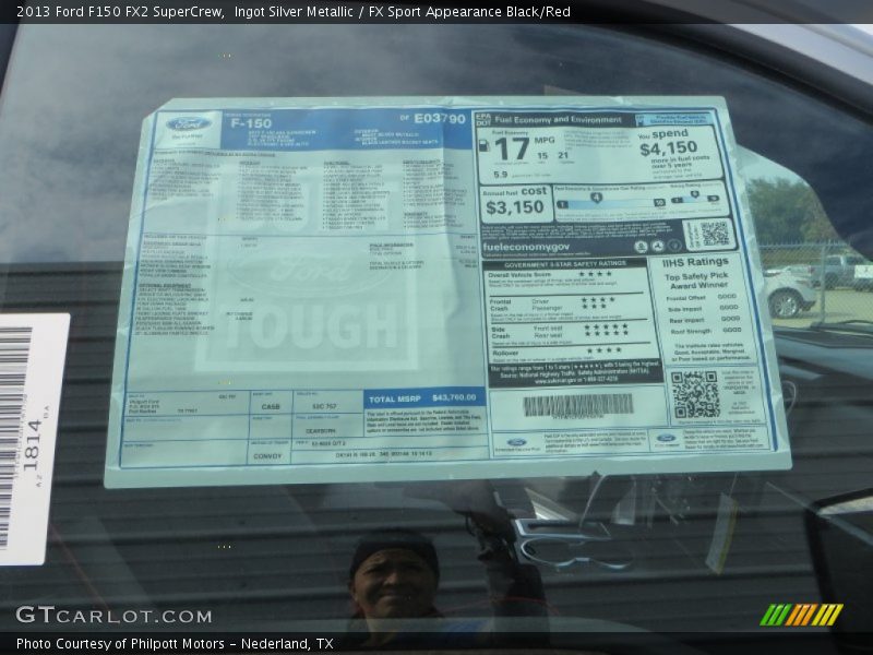 Ingot Silver Metallic / FX Sport Appearance Black/Red 2013 Ford F150 FX2 SuperCrew