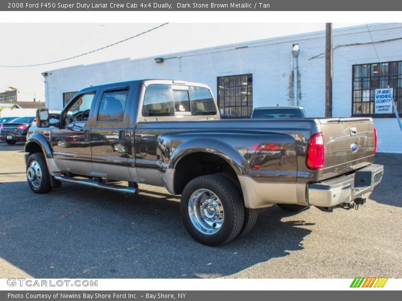 Dark Stone Brown Metallic / Tan 2008 Ford F450 Super Duty Lariat Crew Cab 4x4 Dually